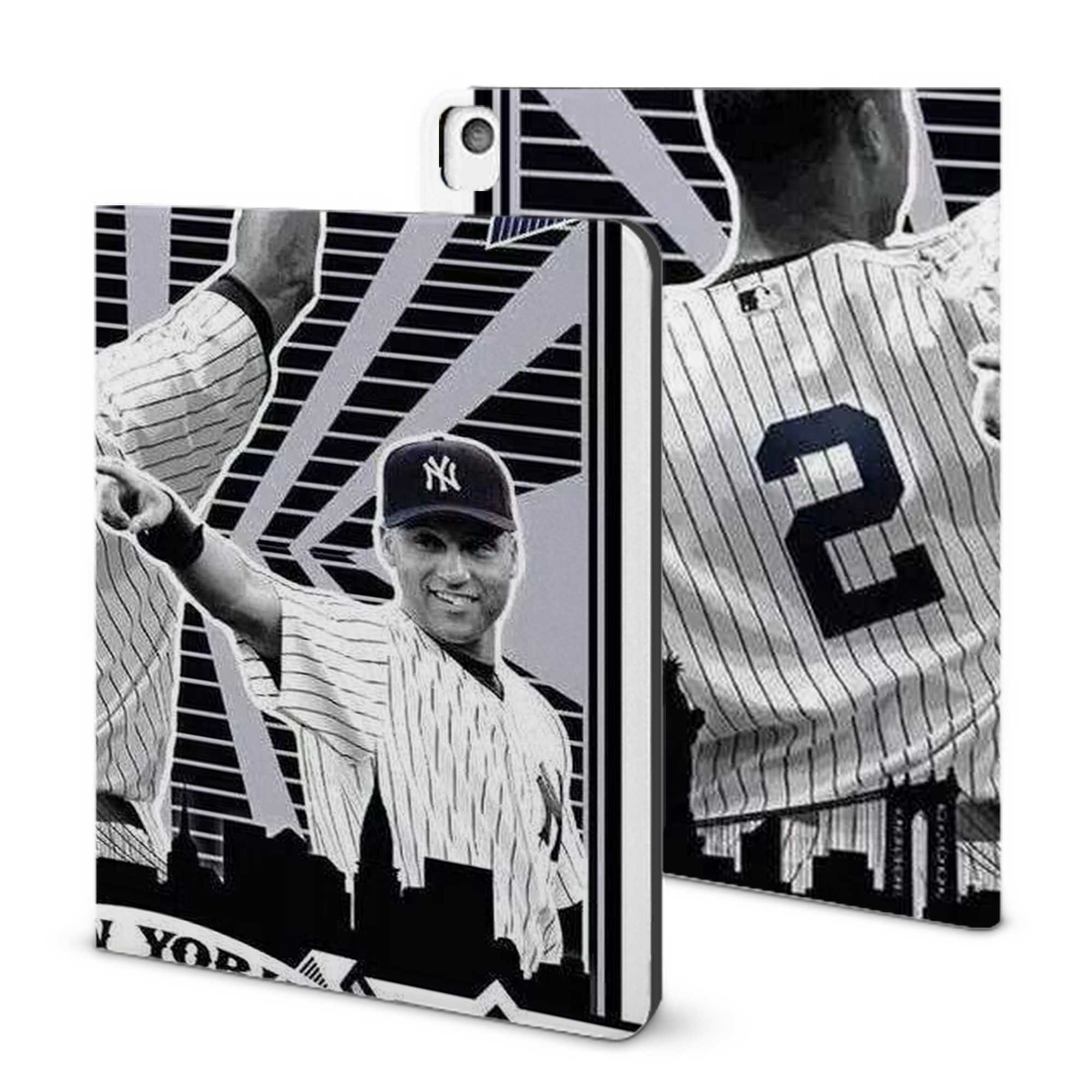 Derek Jeter 89 IPad Book-Style Case With Pencil Slot – Slim PU & TPU Cover – Full Protection, Precise Fit, Water & Scratch Resistant